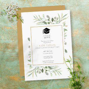 Invitation Fête de remise de diplômes simple et élégante avec