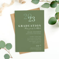 Fête de remise de diplômes Vert Sauge Typographie