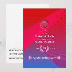 Invitation Fête de remise de diplômes virtuelle Geometric Glo
