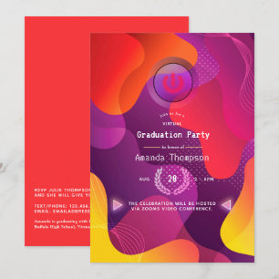 Invitation Fête de Remise de Diplômes Virtuelle Géométrique