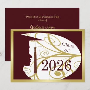 Invitation Fête de remise des diplômes 2026 silhouette d'homm
