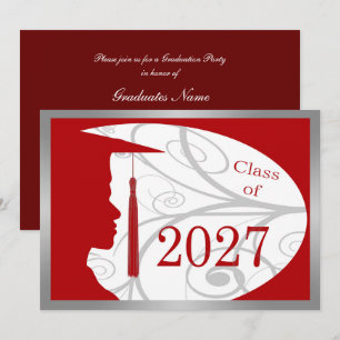 Invitation Fête de remise des diplômes 2027 Silhouette d'homm