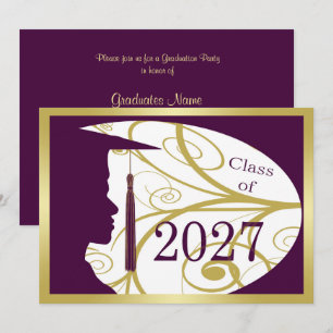 Invitation Fête de remise des diplômes 2027 silhouette homme