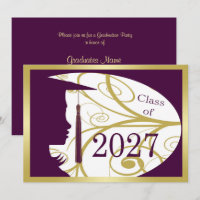 Fête de remise des diplômes 2027 Silhouette Violet