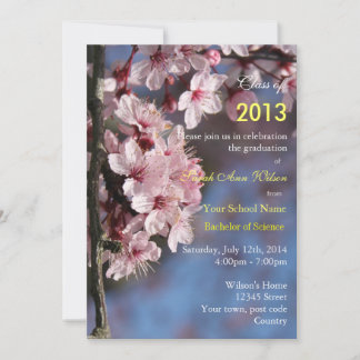 Invitation Fête de remise des diplômes aux fleurs de cerisier