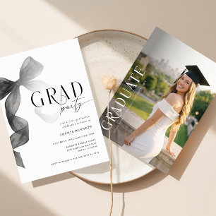 Invitation Fête de Remise des Diplômes avec Ruban Noir