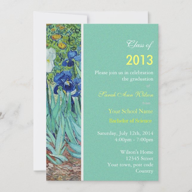 Invitation Fête de remise des diplômes des fleurs du jardin v (Devant)