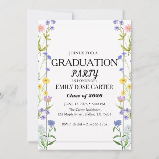 Invitation Fête de remise des diplômes Elegant Gold Flourish 