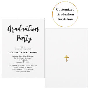 Invitation Fête de remise des diplômes Minimaliste Orthodoxe
