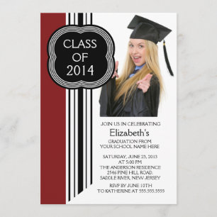 Invitation Fête de remise des diplômes noire marron moderne