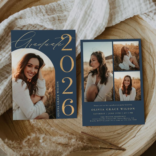 Invitation Fête de remise des diplômes photo d'arche promotio (Créateur téléchargé)