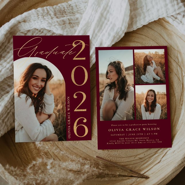 Invitation Fête de remise des diplômes photo d'arche promotio (Créateur téléchargé)