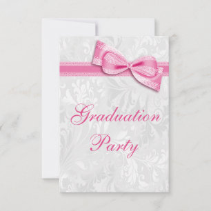 Invitation Fête de remise des diplômes pour filles avec nœud