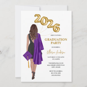 Invitation Fête de remise des diplômes pour une femme en 2026