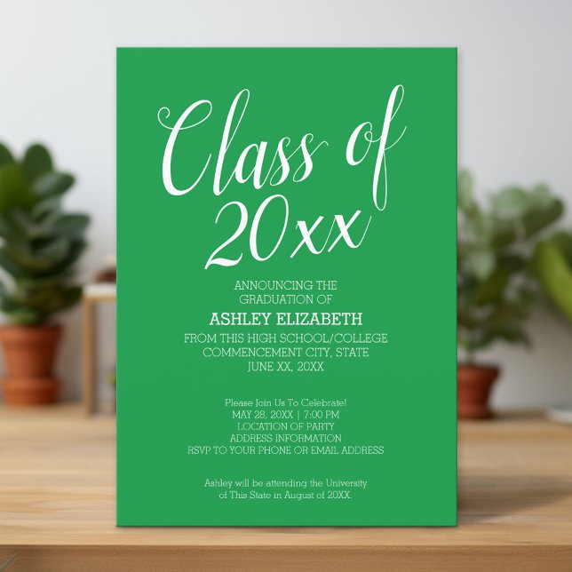 Invitation Fête de remise des diplômes sur un modèle classiqu (Custom Graduation Announcement and Invitation)