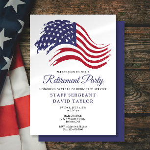 Invitation Fête de retrait du drapeau américain patriotique