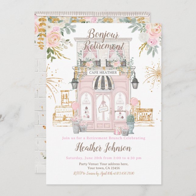 Invitation Fête de retraite à Paris (Devant / Derrière)