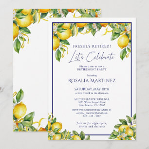 Invitation Fête de retraite au jardin de citron en fleurs