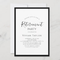 Fête de retraite avec une simple écriture calligra