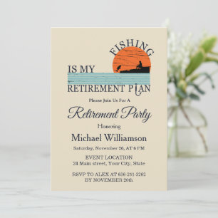 Invitation Fête de retraite cocktail de pêche