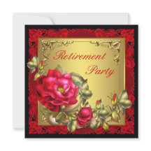Fête de retraite de femme Or Noir Rose Rouge