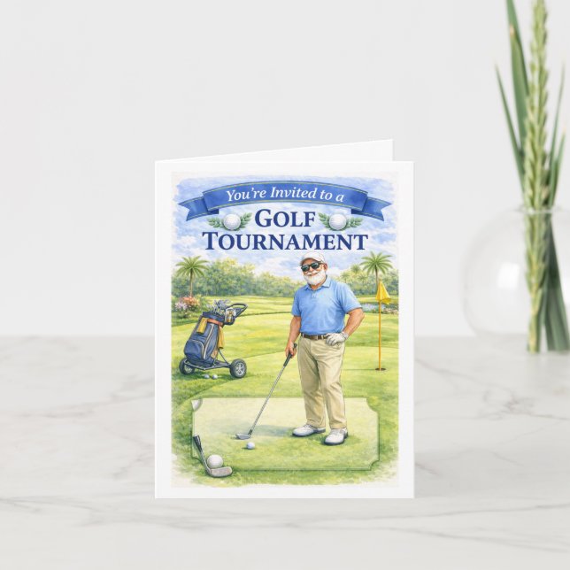Invitation Fête de retraite de golfeur  (Devant)
