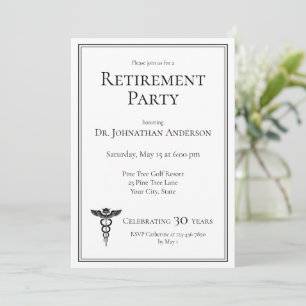 Invitation Fête de retraite de médecin 