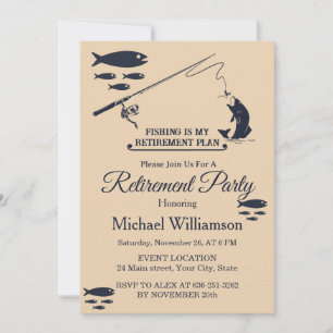 Invitation Fête de retraite de pêche cocktail élégant