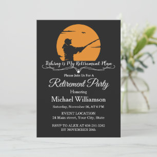 Invitation Fête de retraite de pêche cocktail élégant
