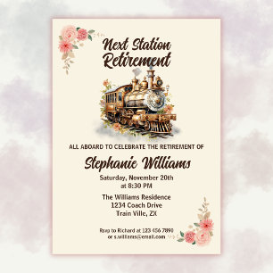 Invitation Fête de retraite de train vintage pour femmes