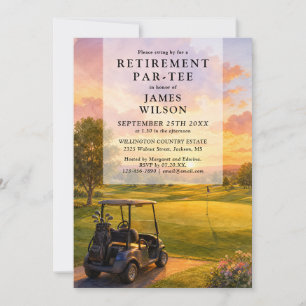 Invitation Fête de retraite de voiturette de golf