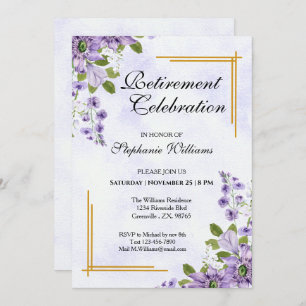 Invitation Fête de retraite des femmes Floral Classic Élégant