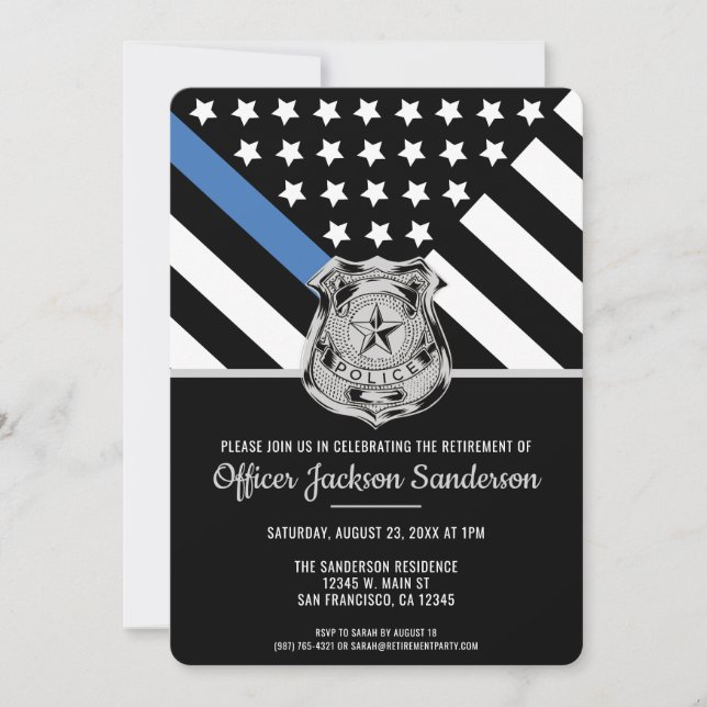 Invitation Fête de retraite du département de police (Devant)