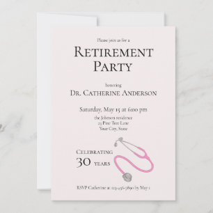 Invitation Fête de retraite d'un médecin infirmière