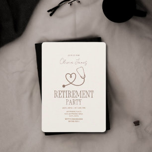 Invitation Fête de retraite élégante pour infirmière médecin
