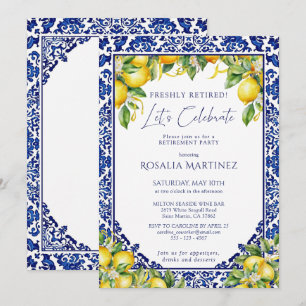 Invitation Fête de retraite méditerranéenne au citron Carrela