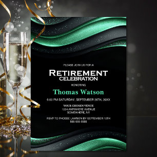 Invitation Fête de retraite noire et verte