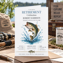 Fête de retraite pêche à la perche à l'aquarelle