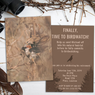 Invitation Fête de retraite pour un ornithologue amateur drôl