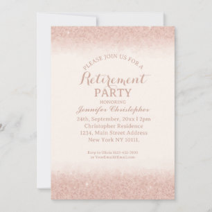 Invitation Fête de retraite Rose Gold 
