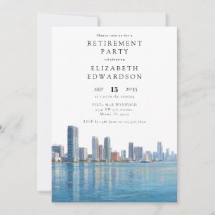 Invitation Fête de retraite sur la skyline de Miami