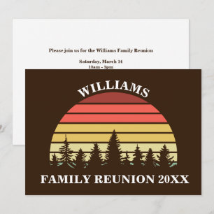 Invitation Fête de réunion de famille personnalisée Retro Sun