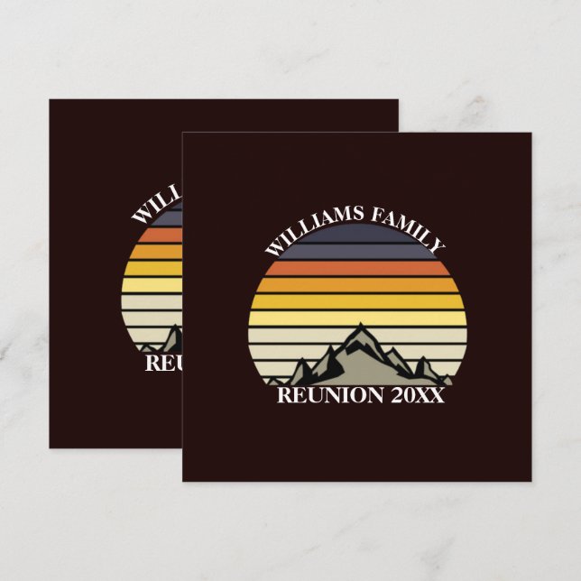 Invitation Fête de réunion de famille Sunset Mountain personn (Devant / Derrière)