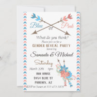 Fête de révélation de genre Flèche bleu rose Boho