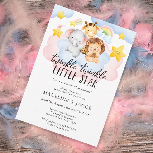 Invitation Fête de révélation de genre Twinkle Little Star (Créateur téléchargé)