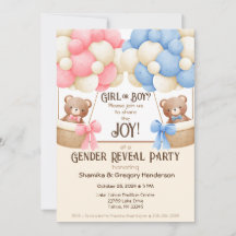 Fête de révélation du genre Ours à ballons rose et