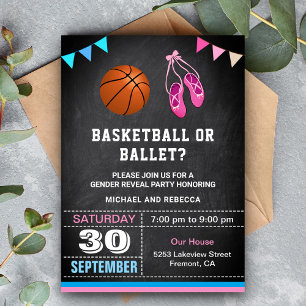 Invitation Fête de Révélation du Sexe Basketball ou Ballet