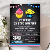 Fête de révélation du sexe Cupcake ou Stud Muffin