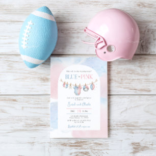 Invitation Fête de révélation du sexe de bébé sur le thème de