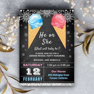 Invitation Fête de Révélation du Sexe de Glace